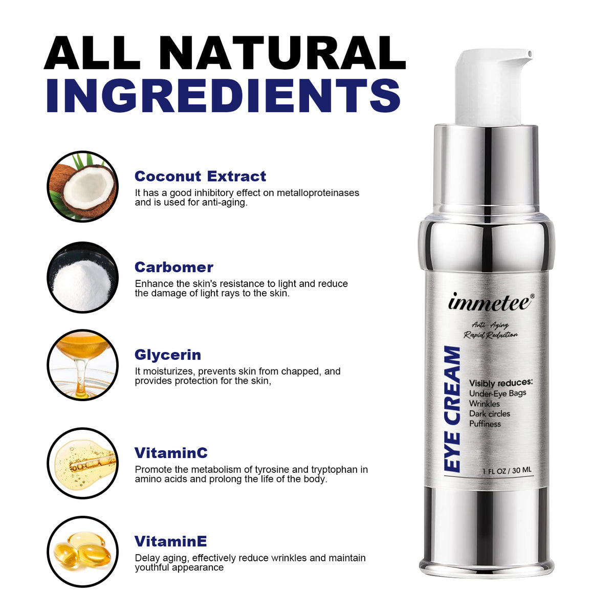Vitamin C Instant Eye Cream for Anti-Aging & Brightening