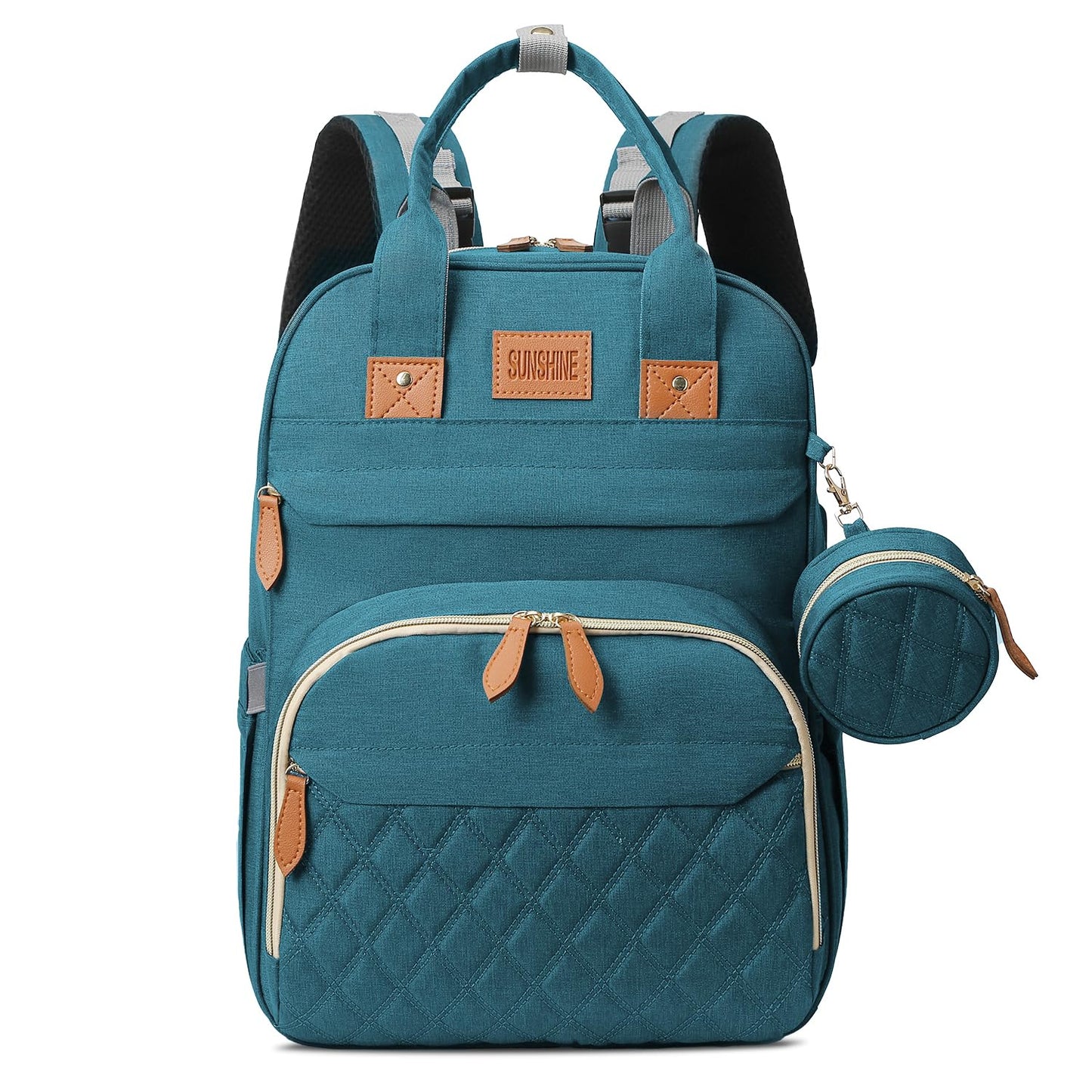 JSTPRO Diaper Bag Backpack Large Diaper Bag with Changing Station Baby Diaper Bag New Mom Gifts Lightweight Waterproof Unisex Diaper Bag with Insulated Pockets and USB Charging Port Cyan