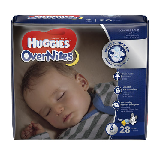 HUGGIES OverNites Diapers Size 3 28 ct. JUMBO PACK Overnight Diapers (Packaging May Vary)