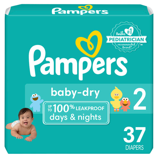 Pampers Baby Dry Diapers - Size 2 37 Count Absorbent Disposable Diapers