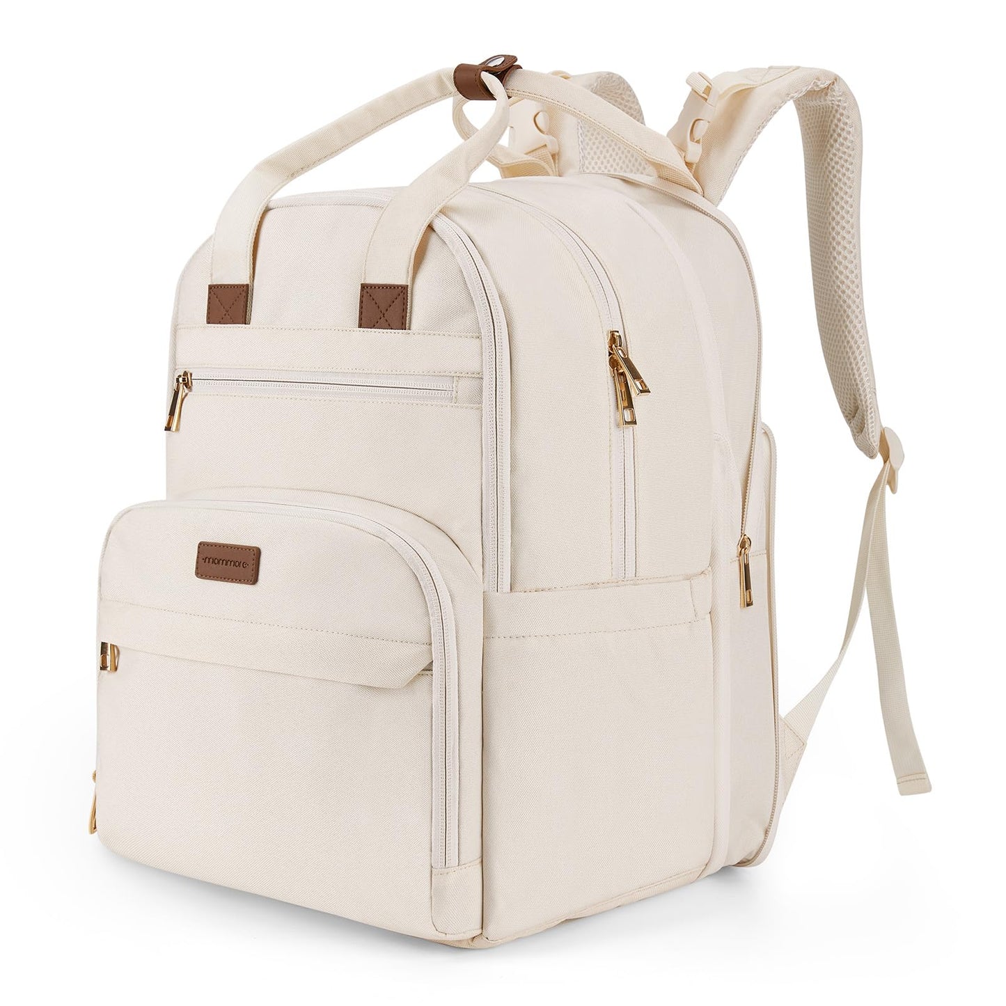 mommore Diaper Bag Expandable Large Baby Diaper Bag Diaper Backpack for 2 Kids/Twins with Wet&Dry Pocket Travel Diaper Bag for Mom Dad Changing Pad Luggage Strap