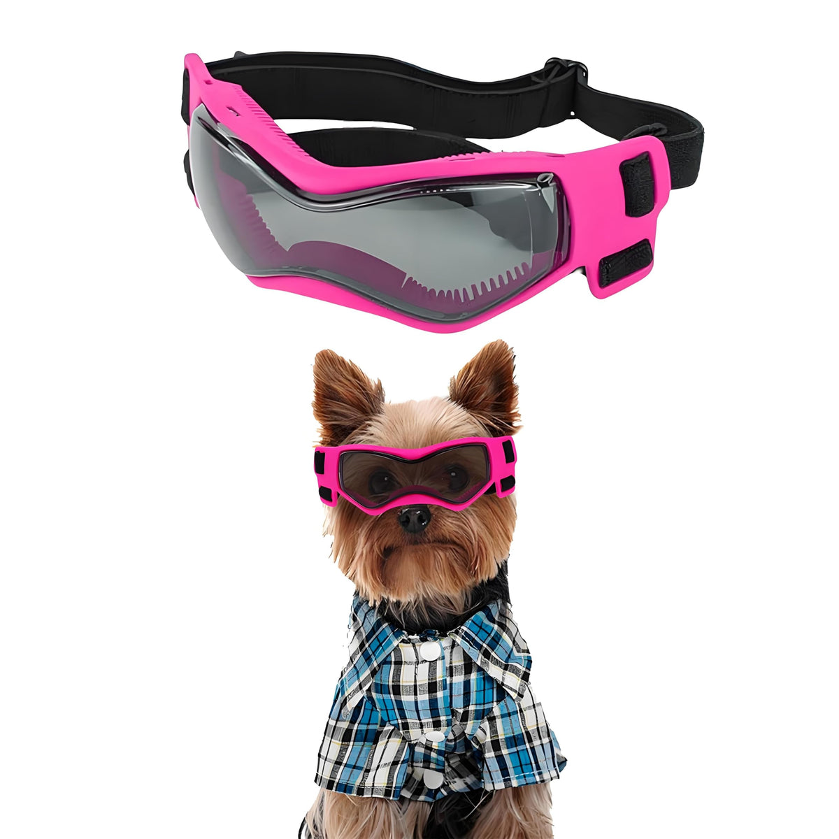 Kagoty Small Dog Goggles Small Breed Small Dog Sunglasses UV Eye Protection for Medium Breed Dogs Doggy Goggles Puppy Eyewear Glasses Pet Sunglasses Pink